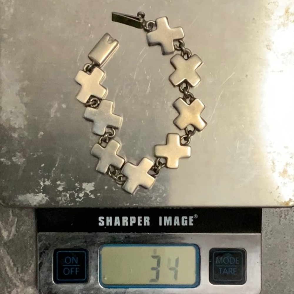 Vintage Sterling Silver X Bracelet EUC - Picture 8 of 8